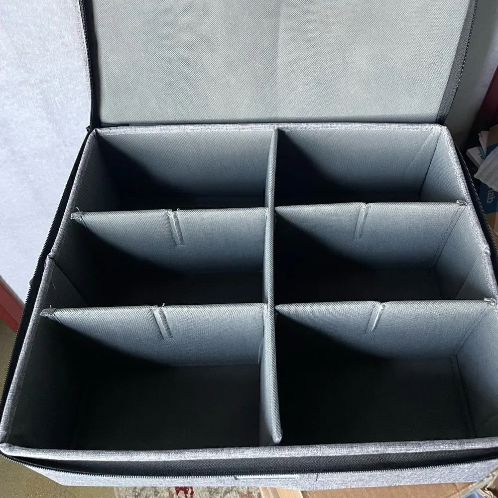Storage Bag Heather Gray w/Double Zippers and Six Compartments (Like New)